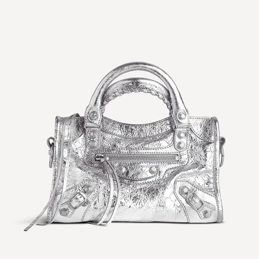 Balenciaga Le City Mini Shoulder Bag in Silver